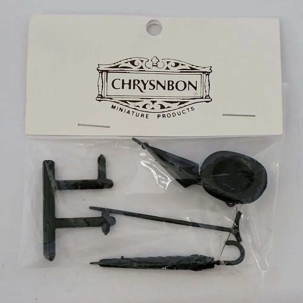 Chrysnbon Black Miniature Hat Umbrella Cane Accessory Set